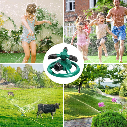 360 Degree Rotating Durable 3 Arms Adjustable Water Sprinkler Gardening