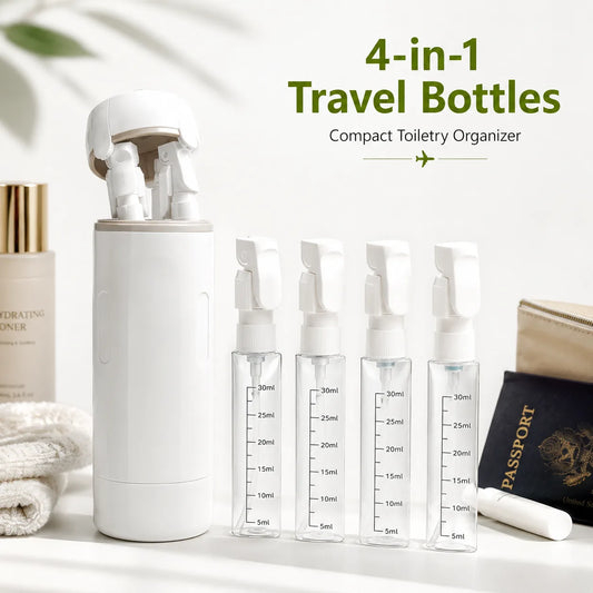 4 in 1 Travel Dispenser Bottle Set Refillable